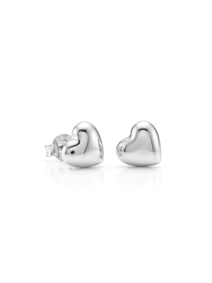 Aretes de plata - corazones
