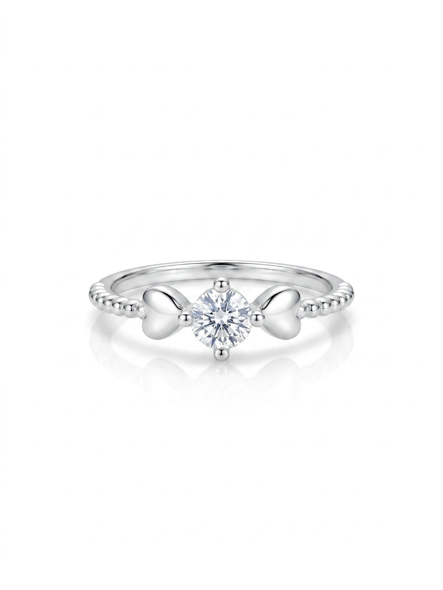 Anillo de plata - Corazón blanco compromiso