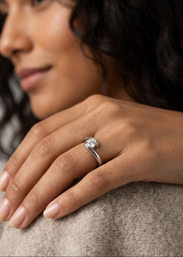 Anillo de plata - Cristal