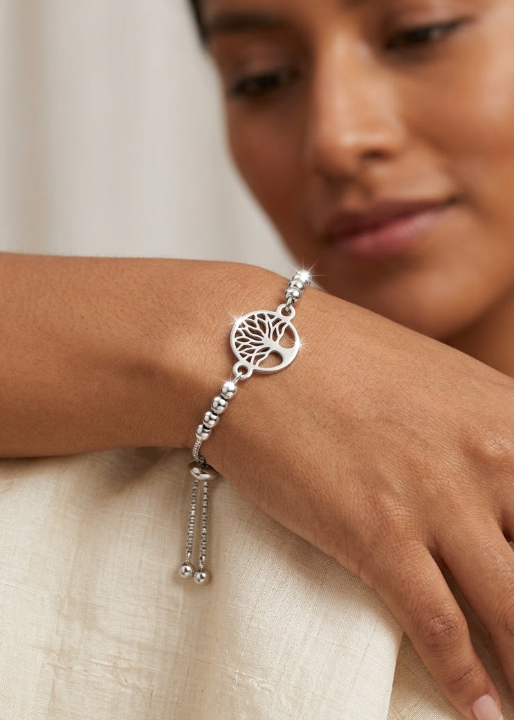 Pulsera de plata regulable - Arbol de la Vida
