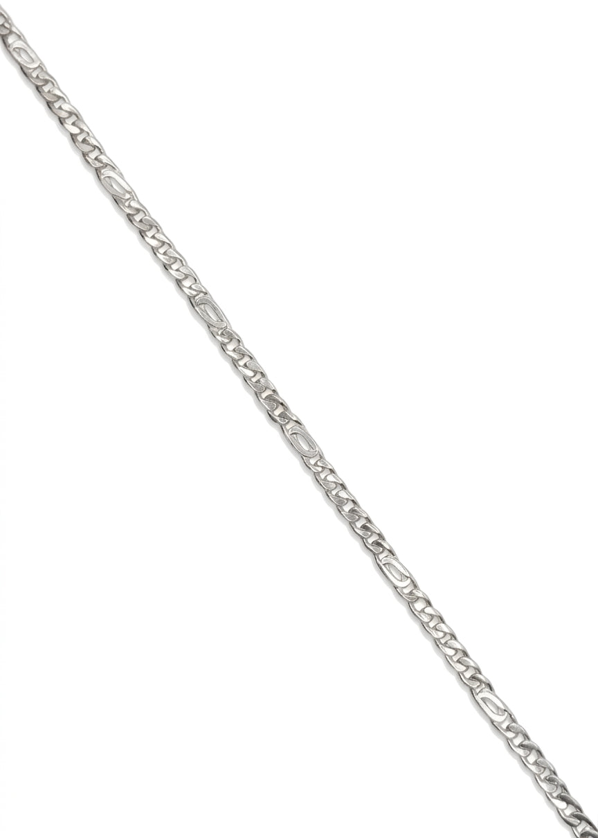 Cadena de plata de varón - Lomo con mónaco