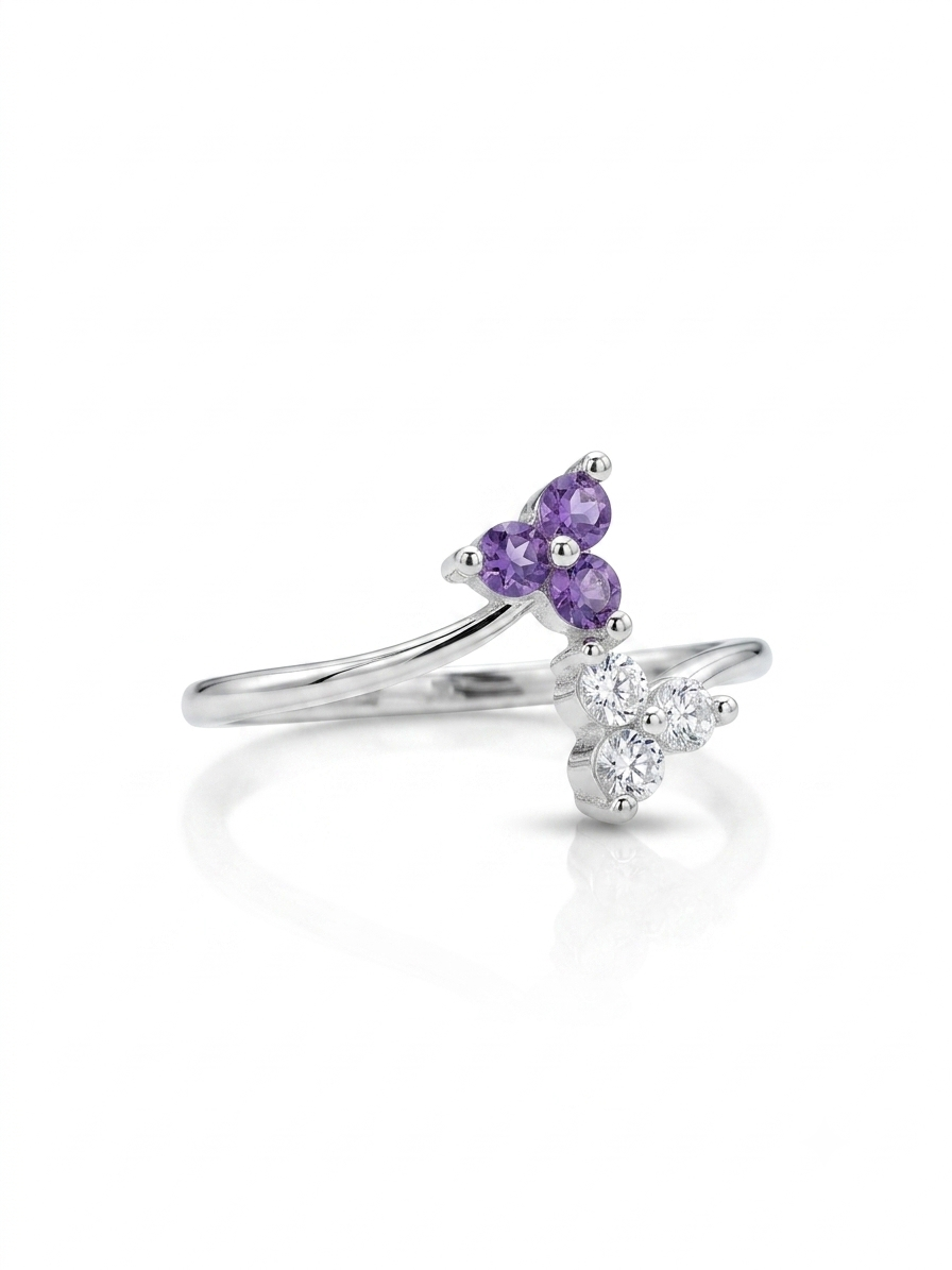 Anillo de plata - Brillos lilas
