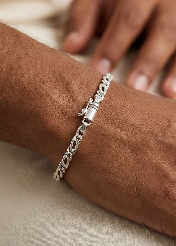 Pulsera de plata hombre - Vértice