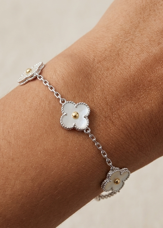 Pulsera de plata y oro - Van Cleef Luxe
