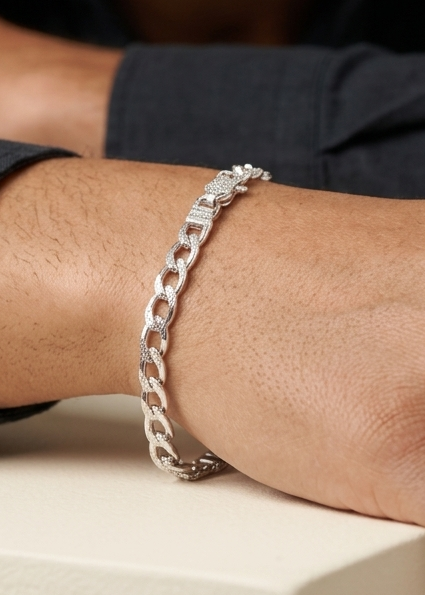 Pulsera de plata hombre - Vertex