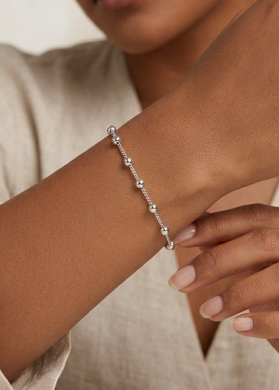 Pulsera de plata - Pancer con bolas