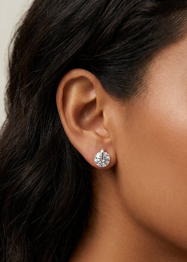 Aretes de plata - Cristal