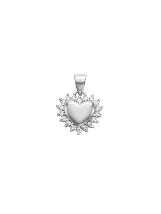 Dije de plata - Corazón brillante
