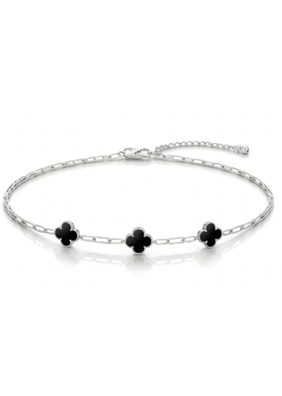 Van Cleef - Pulsera 3 flor negra