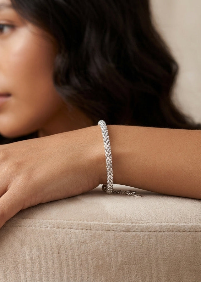 Pulsera de plata - Ajustable cruz