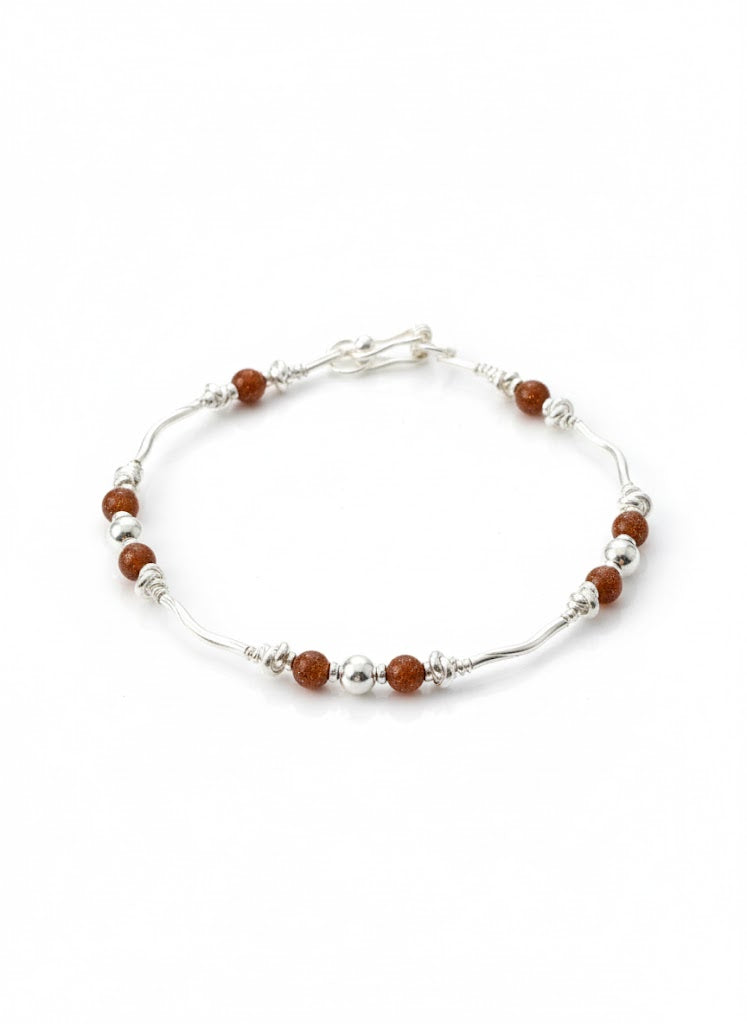 Pulsera de plata - Lluvia de Oro