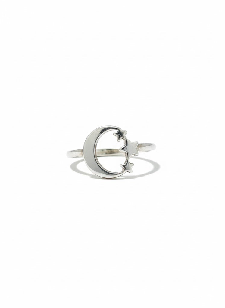 Anillo de plata - Luna y Estrellas