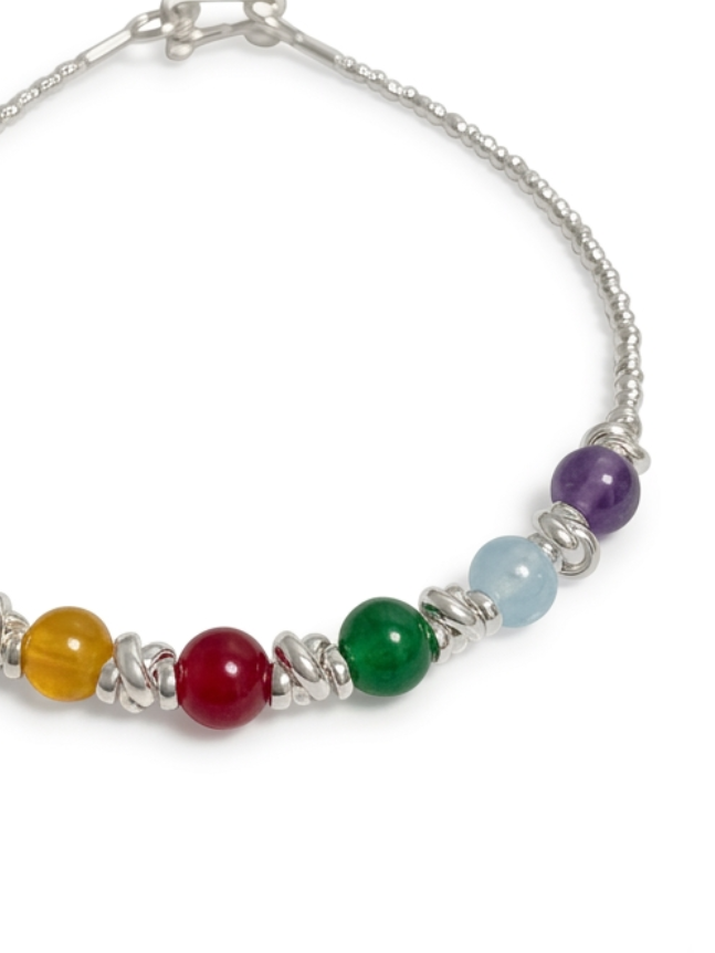 Pulsera de plata - Multicolor