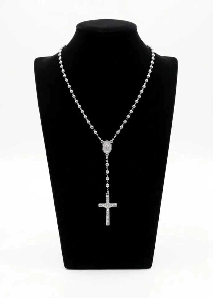 Rosario de plata gruesa