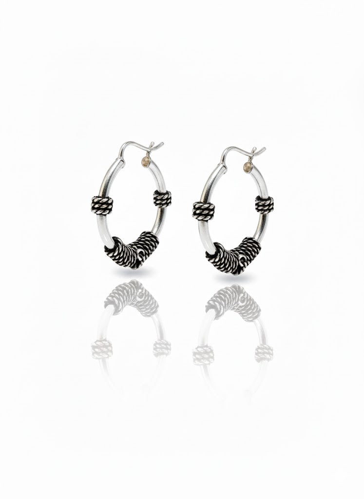 Aretes de plata - Noche Spiral