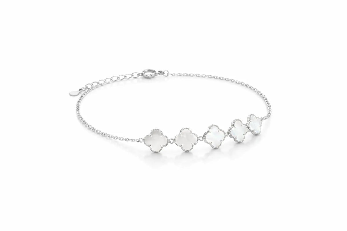 Van Cleef - Pulsera Flores blanco