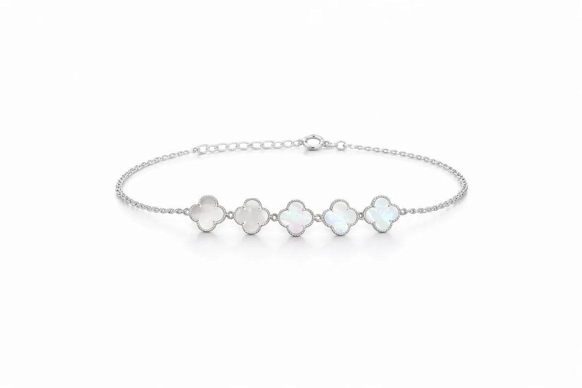 Van Cleef - Pulsera Flores blanco