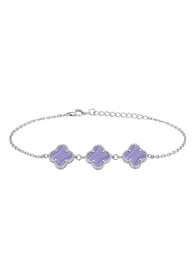 Van Cleef - Pulsera 3 flores lila