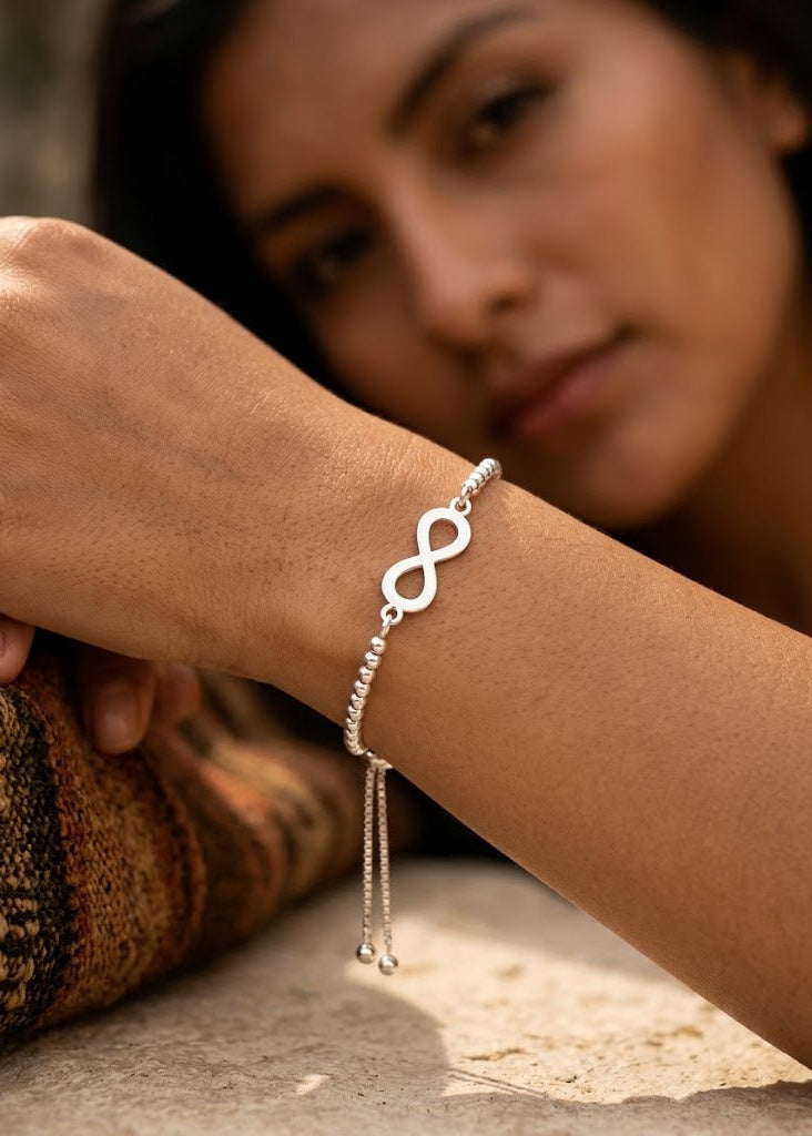 Pulsera de plata regulable - Infinito