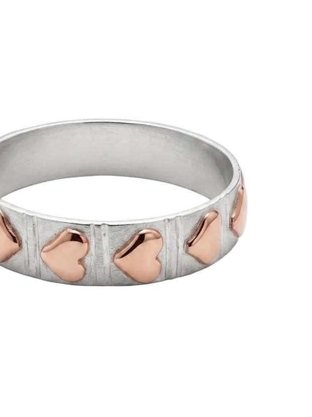 Anillo de plata y oro - Corazón