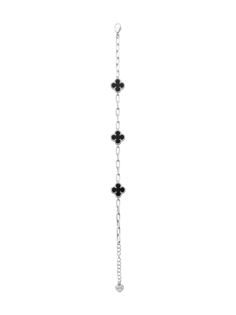Pulsera flor 3 flor Negro - Van Cleef