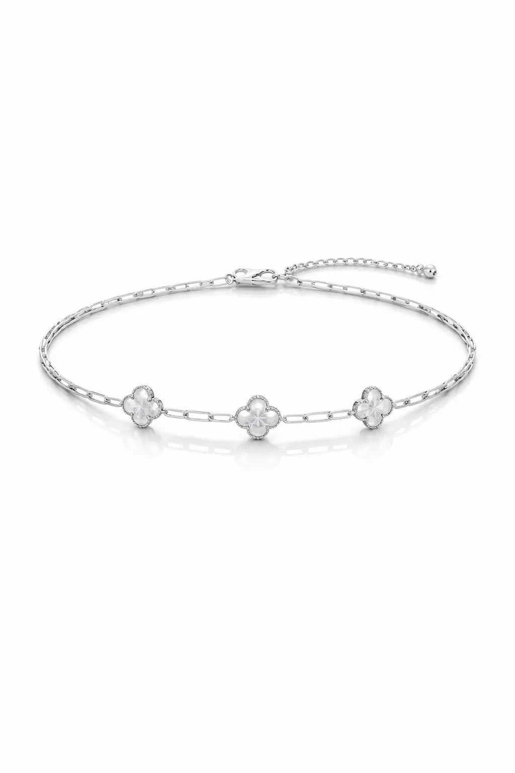 Pulsera 3 flor blanca - Van Cleef