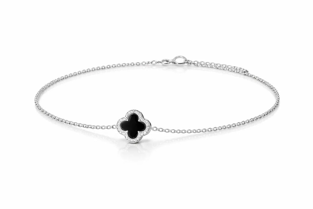 Pulsera 1 flor negra - Van Cleef