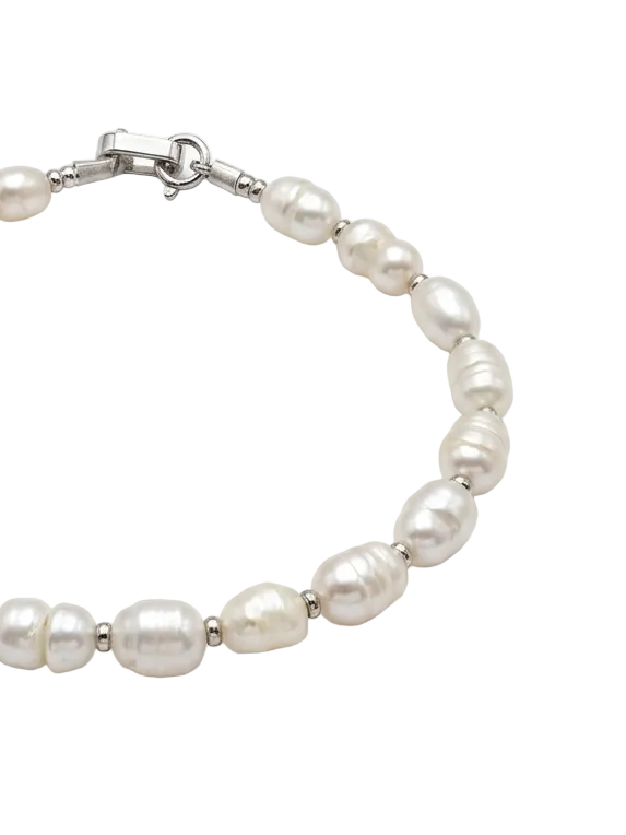 Pulsera de plata - Perlitas